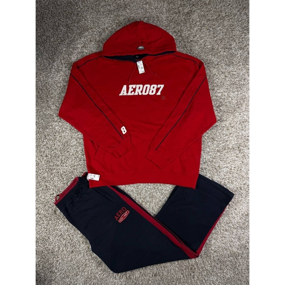 NWT Vintage Aéropostale AERO87 Sweatsuit Set Hip Hop Y2K Hoodie Joggers XL